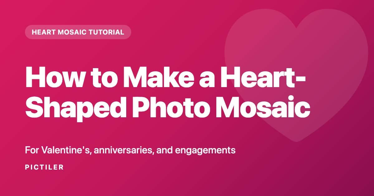 A heart-shaped photo mosaic made from a couple's shared photos