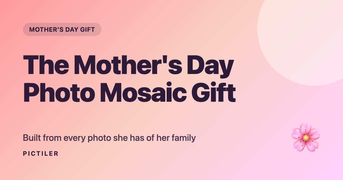 A Mother's Day photo mosaic gift built from a family's shared memories