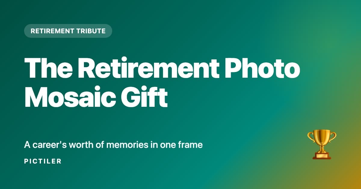 A retirement photo mosaic gift built from a career's worth of workplace photos