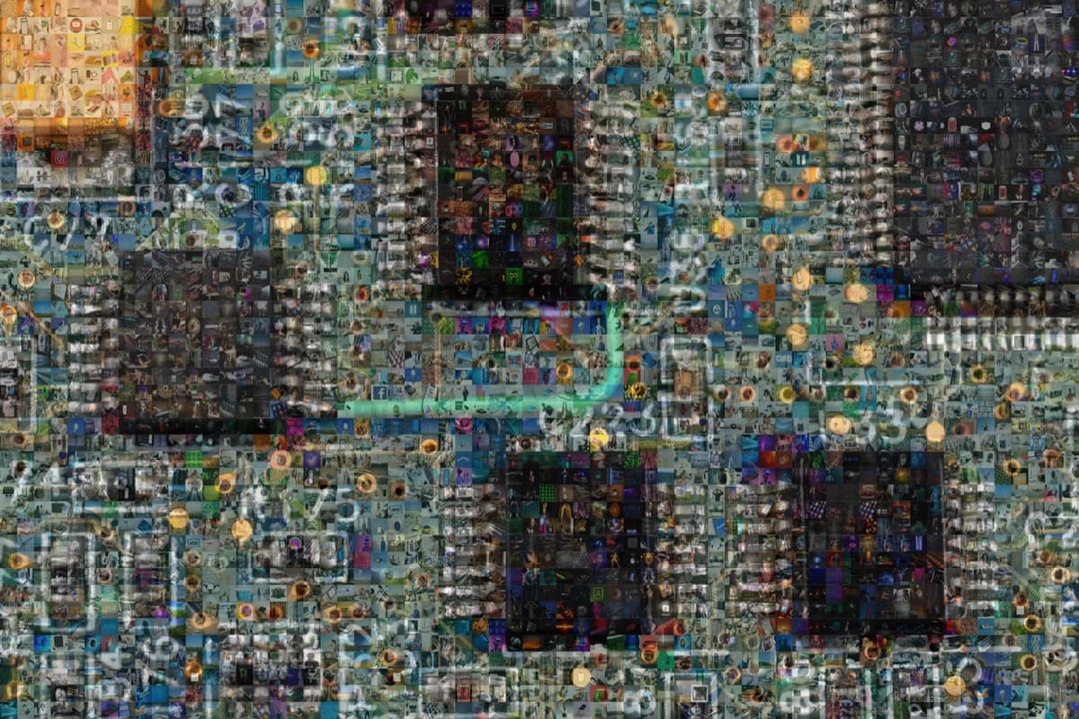 A finished photo mosaic with a fine grid of tiles, demonstrating mosaic software output