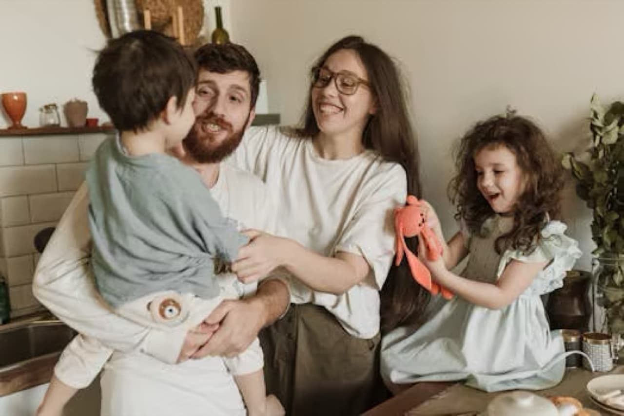 The original family group photo before being turned into a mosaic